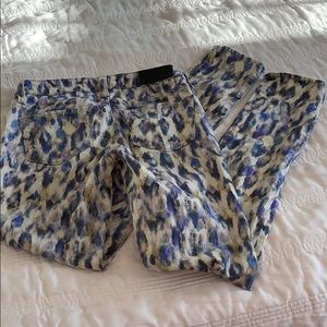 Big Star 1974 Alex Watercolor Leopard Skinny Jean